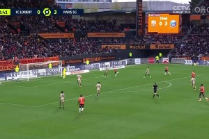 零封失?。“畎皖^球破門，洛里昂扳回一球